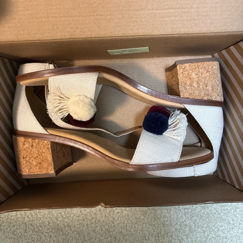 Stylish Cream Block Heel Sandals